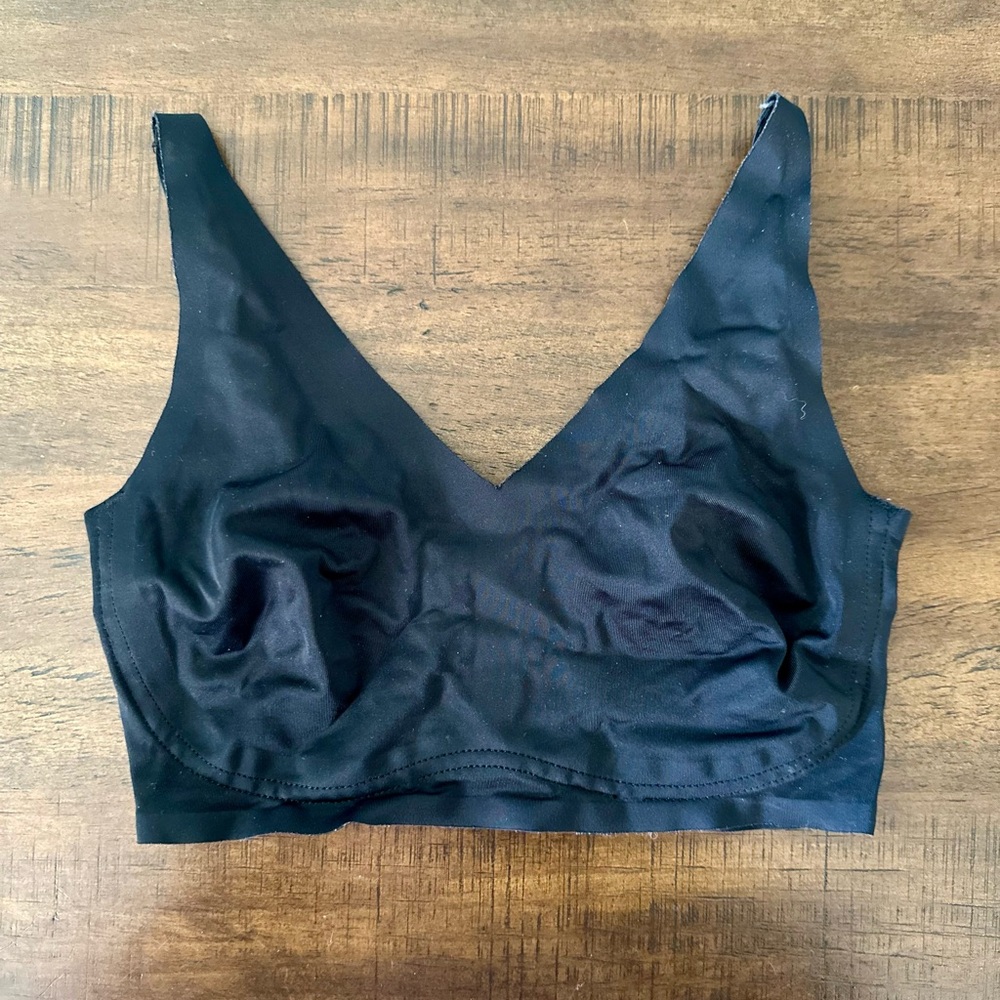 Ruby‎ Ribbon Bralette Wireless Comfort Bra Black Size 28 Style #1607